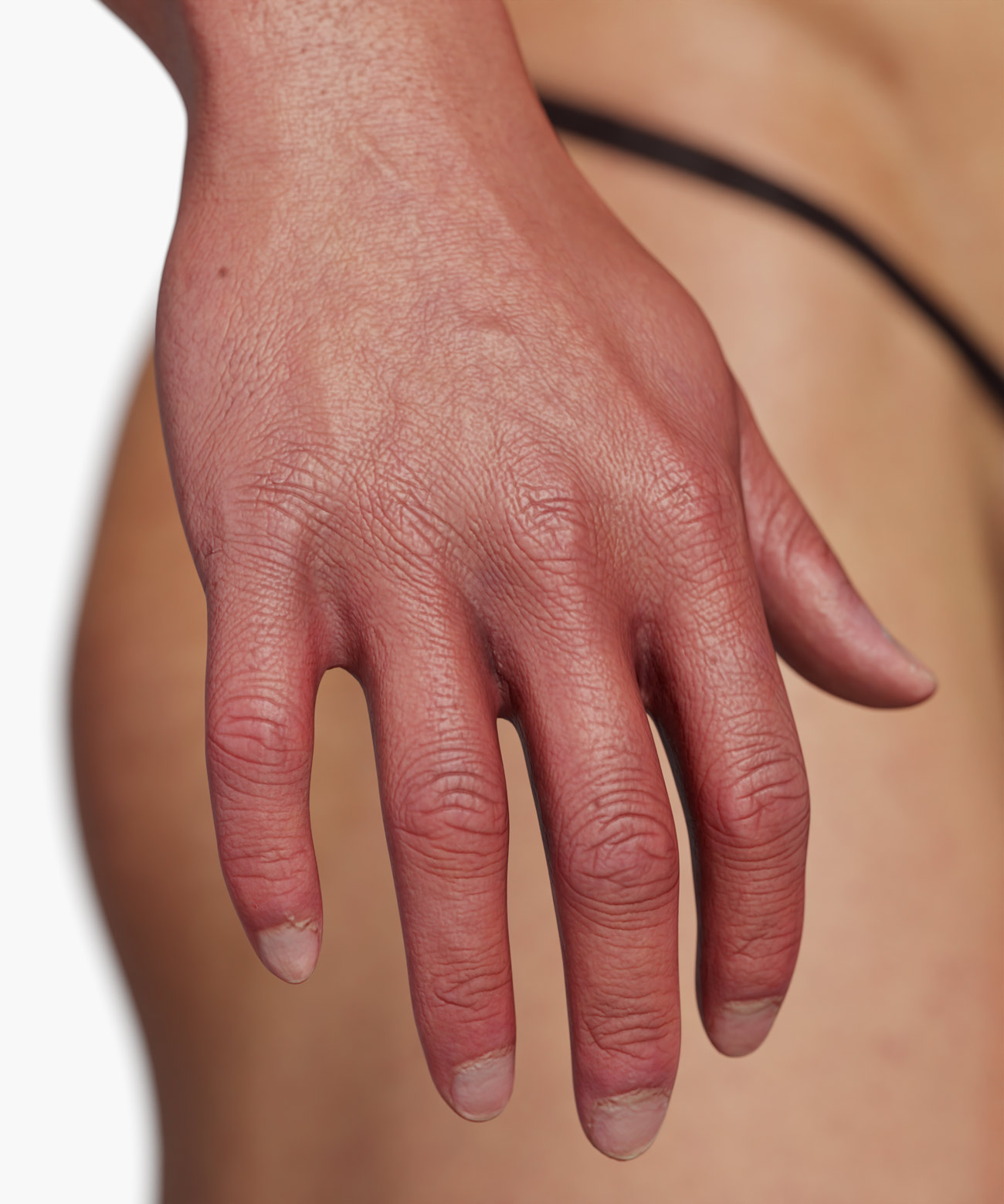 Download male 3d body scan with retopologised geometry and hands